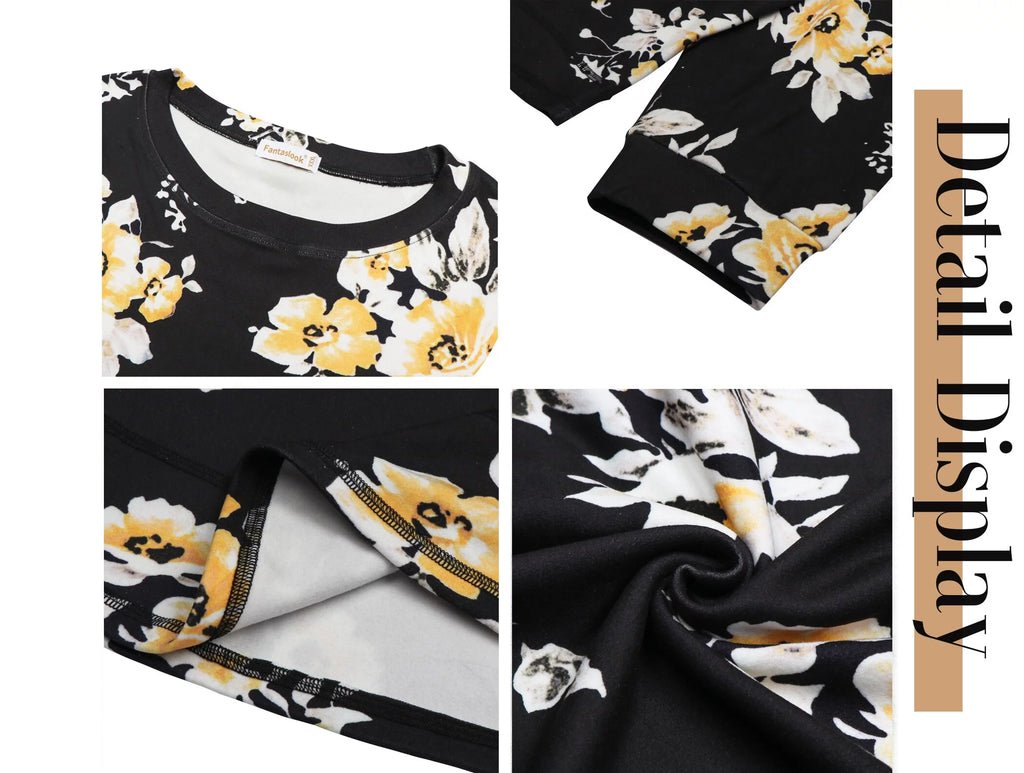 Sudaderas Para Mujer Cuello Redondo Casual Camisas De Manga Larga Blusas Tipo Túnica