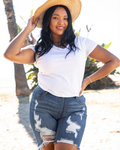 Jessica - High Rise Heavy Destructed Bermuda