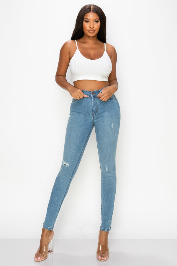 Joelle - High Rise Destructed Skinny