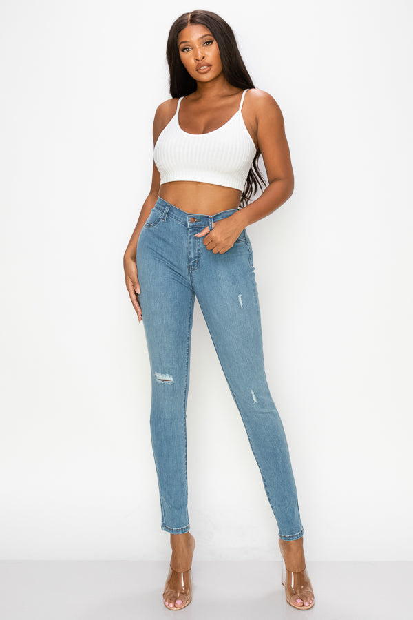 Joelle - High Rise Destructed Skinny