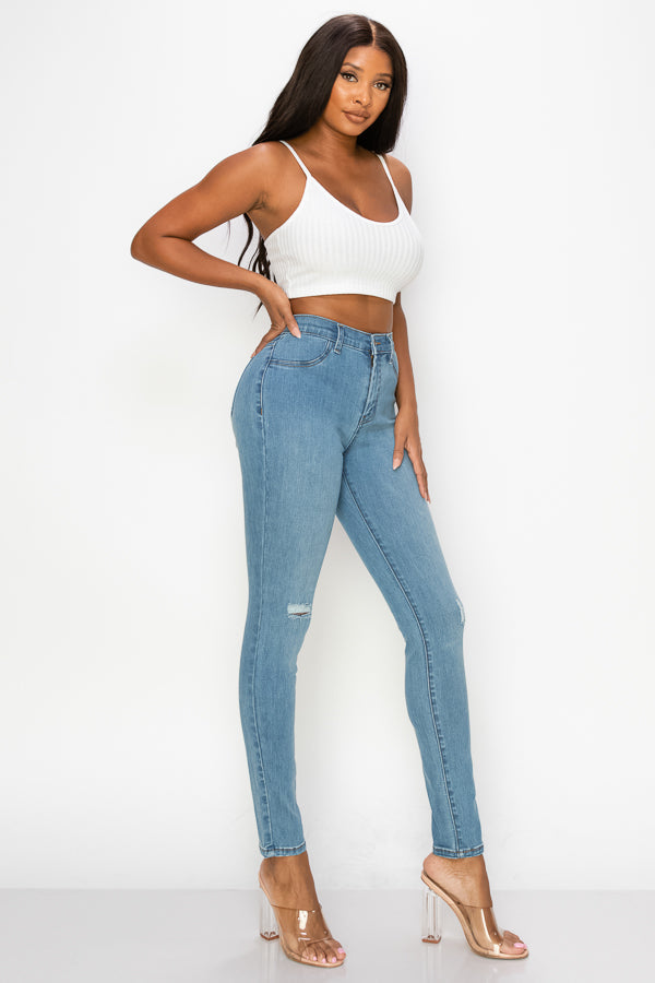 Joelle - High Rise Destructed Skinny