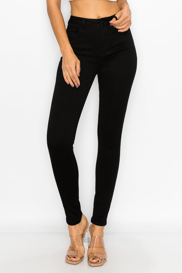 Elise - Classic High Rise Black Stretch Skinny