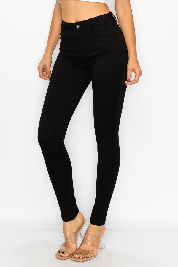 Elise - Classic High Rise Black Stretch Skinny