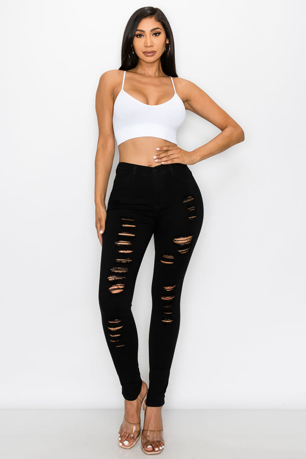 Mia - High Rise Cut It Up Skinny
