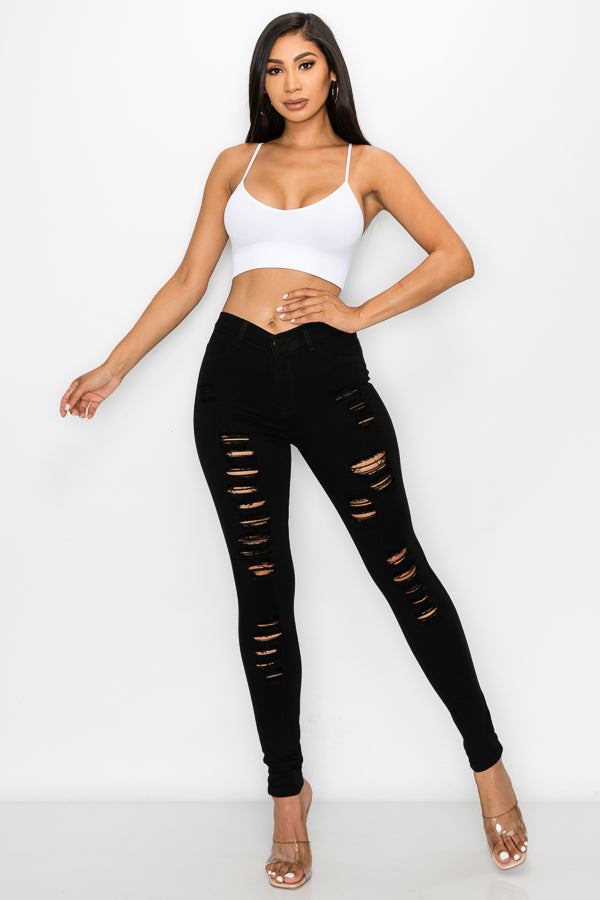 Mia - High Rise Cut It Up Skinny