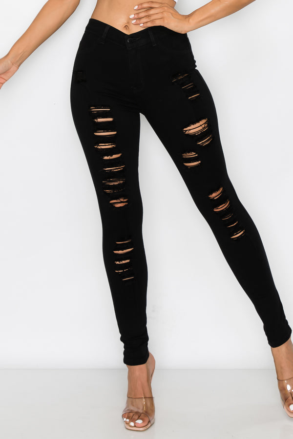 Mia - High Rise Cut It Up Skinny