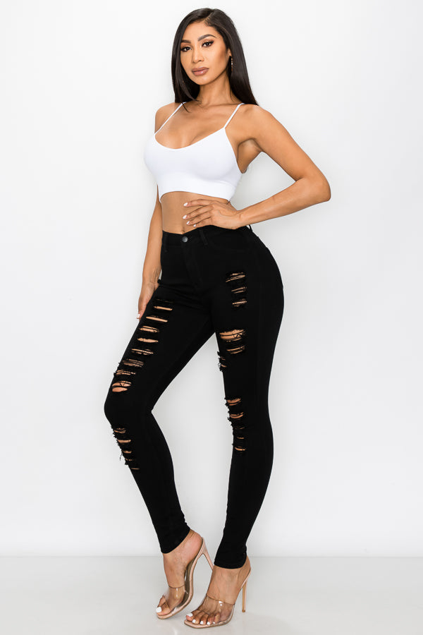 Mia - High Rise Cut It Up Skinny
