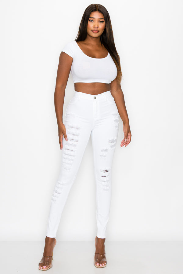 Mia - High Rise Cut It Up Skinny