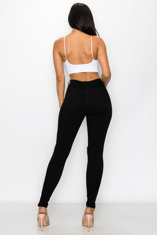 Brandi - High Rise Clean & Classy Knee Slit Skinny