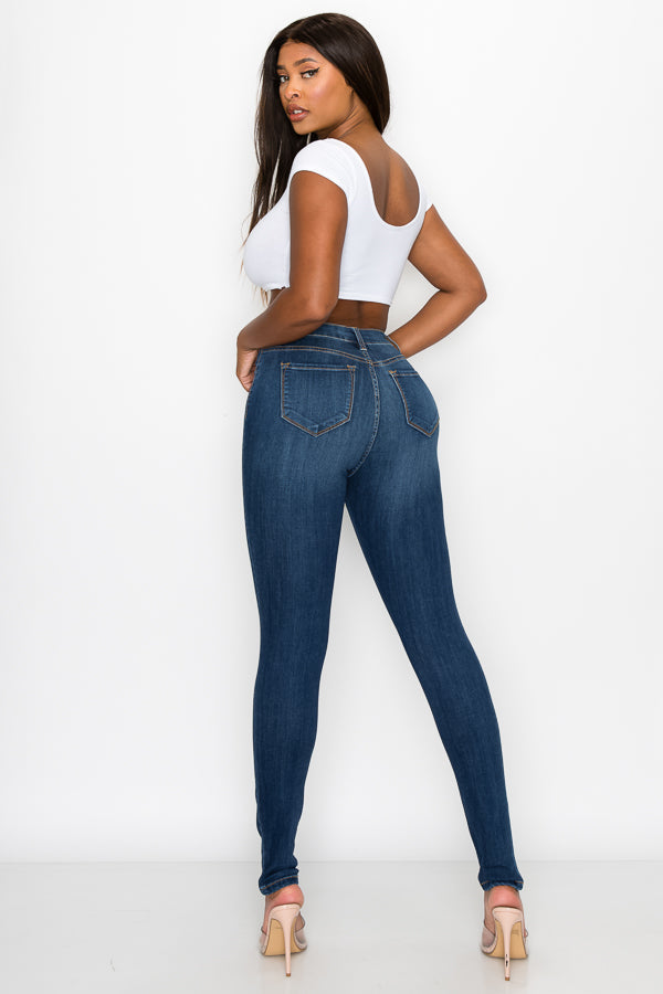 Brandi - High Rise Clean & Classy Knee Slit Skinny