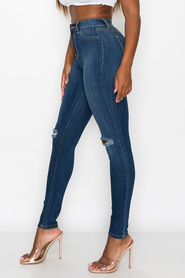 Brandi - High Rise Clean & Classy Knee Slit Skinny