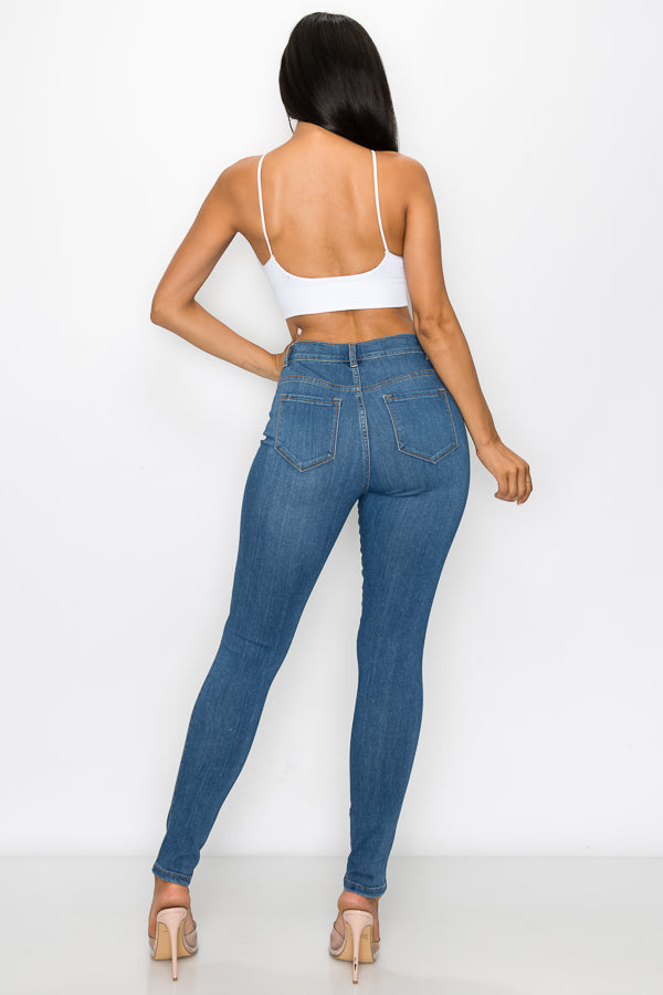 Brandi - High Rise Clean & Classy Knee Slit Skinny