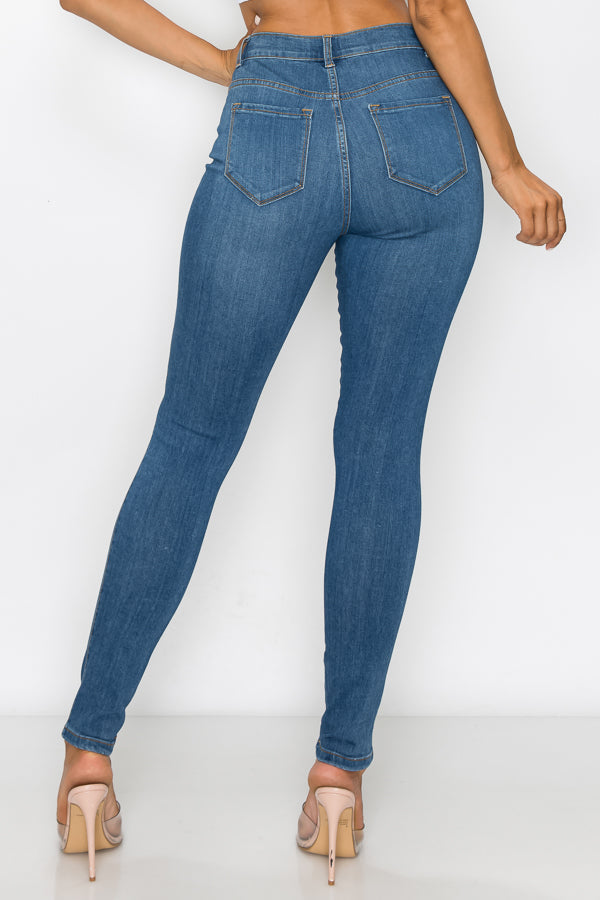 Brandi - High Rise Clean & Classy Knee Slit Skinny