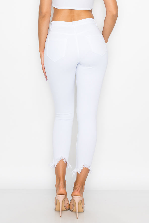 Kaila - High Rise Shark Bite Destructed Skinny