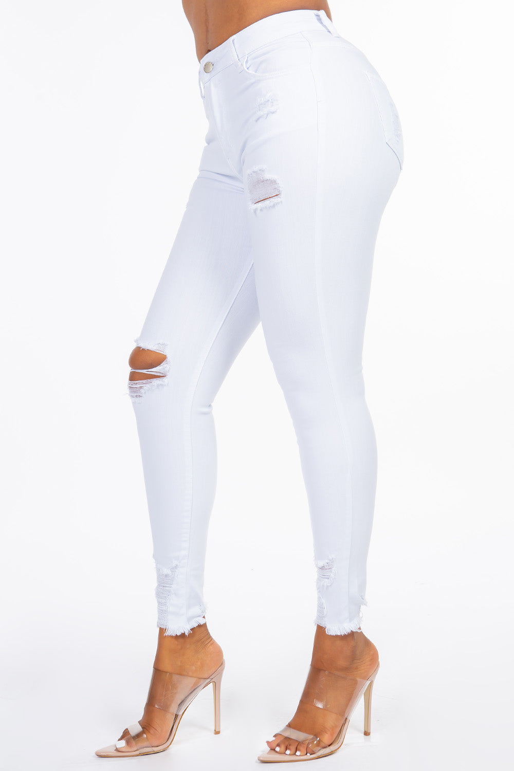 Stephanie -  High Rise Destructed Skinny