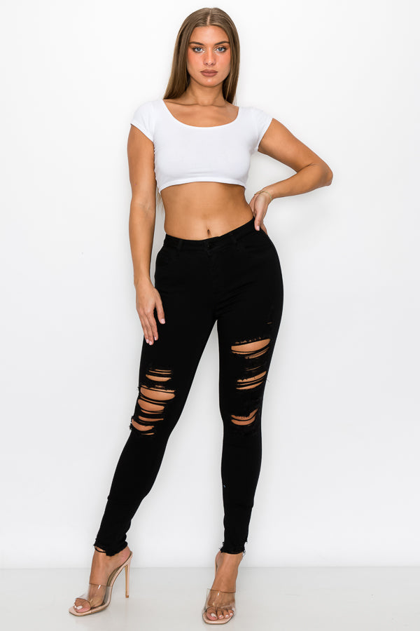 Nataly - High Rise Destructed Skinny