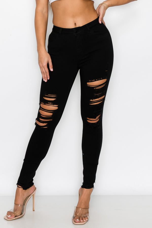 Nataly - High Rise Destructed Skinny
