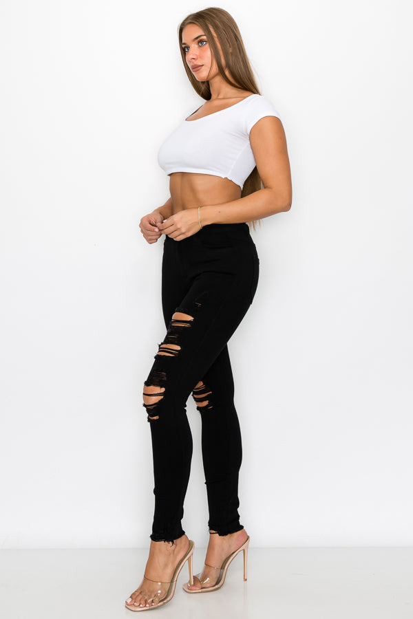 Nataly - High Rise Destructed Skinny