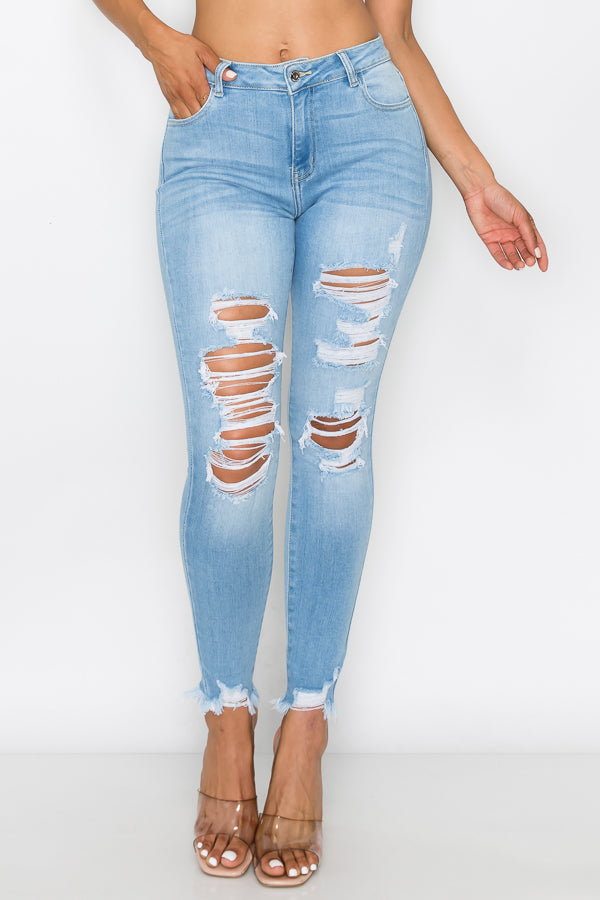 Nataly - High Rise Destructed Skinny