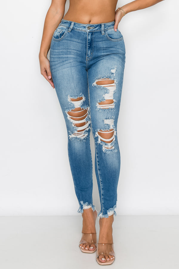 Nataly - High Rise Destructed Skinny