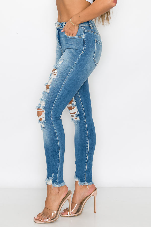 Nataly - High Rise Destructed Skinny