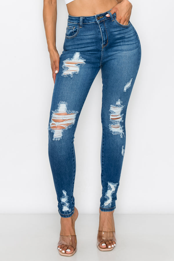 Isabella - High Rise Destructed Skinny