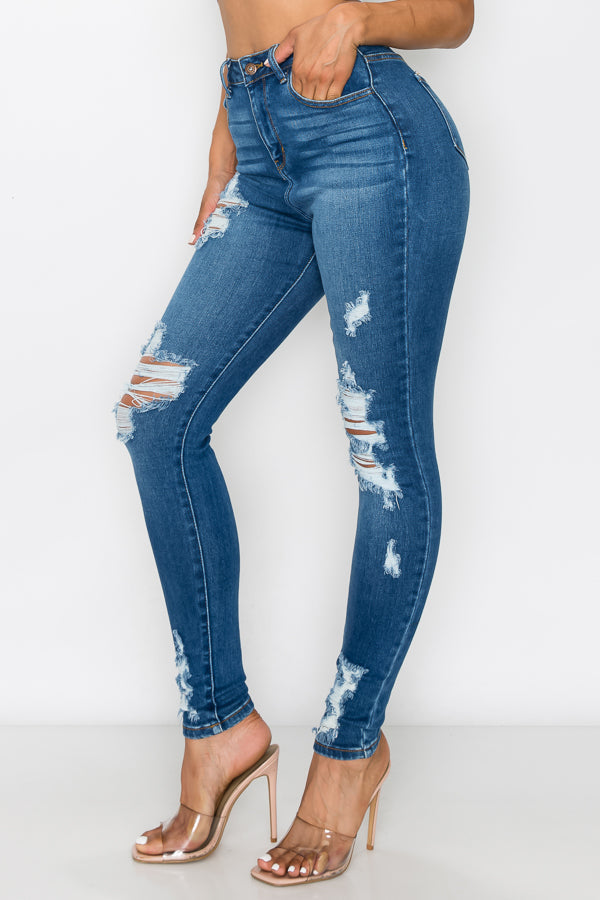 Isabella - High Rise Destructed Skinny