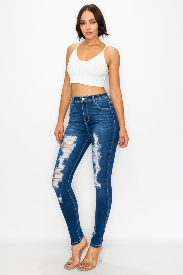 Athena - Super High Rise Heavy Destructed Premium Skinny