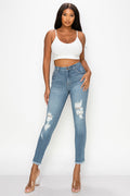Grace - High Rise Destructed Fray Hem Skinny