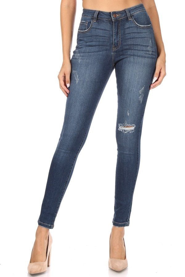 Cara - High Rise Lightly Destructed Skinny