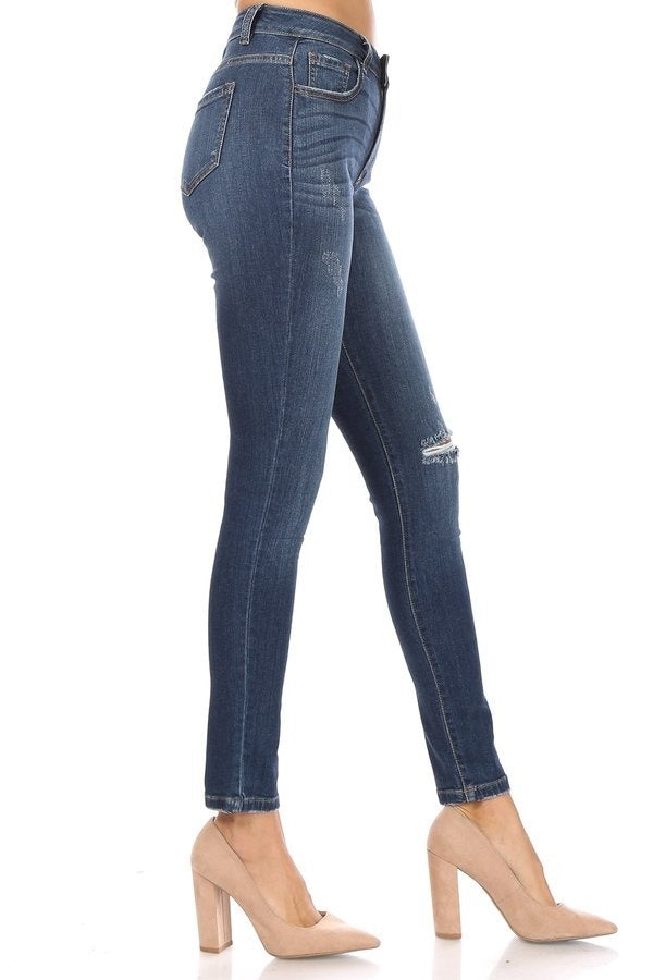 Cara - High Rise Lightly Destructed Skinny