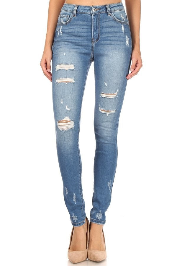 Erica - High Rise Destructed Skinny