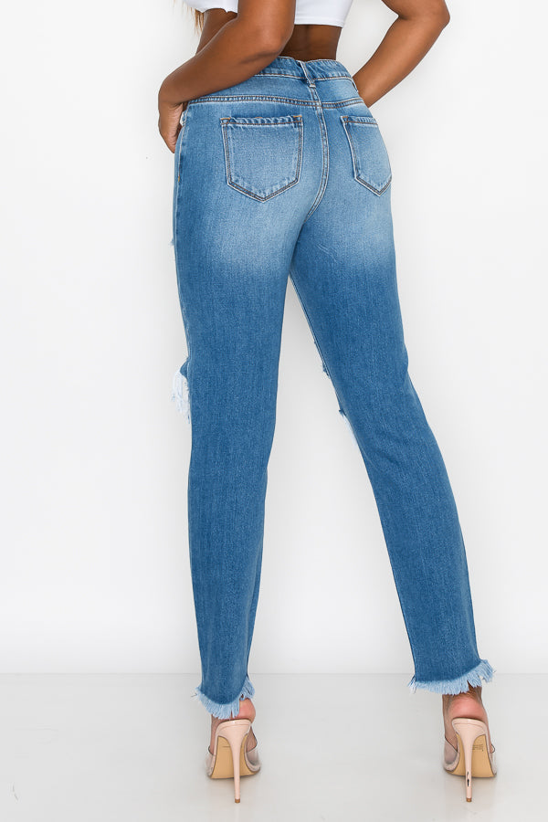 Jennifer - High Rise Destructed Boyfriend Jeans