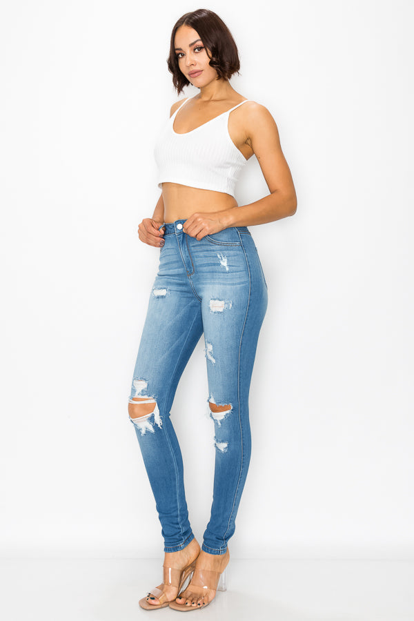 Chloe - High Rise Destructed Skinny