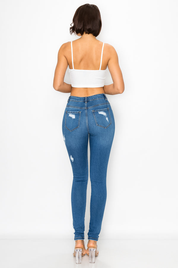 Melanie - High Rise Front & Rear Destructed Skinny