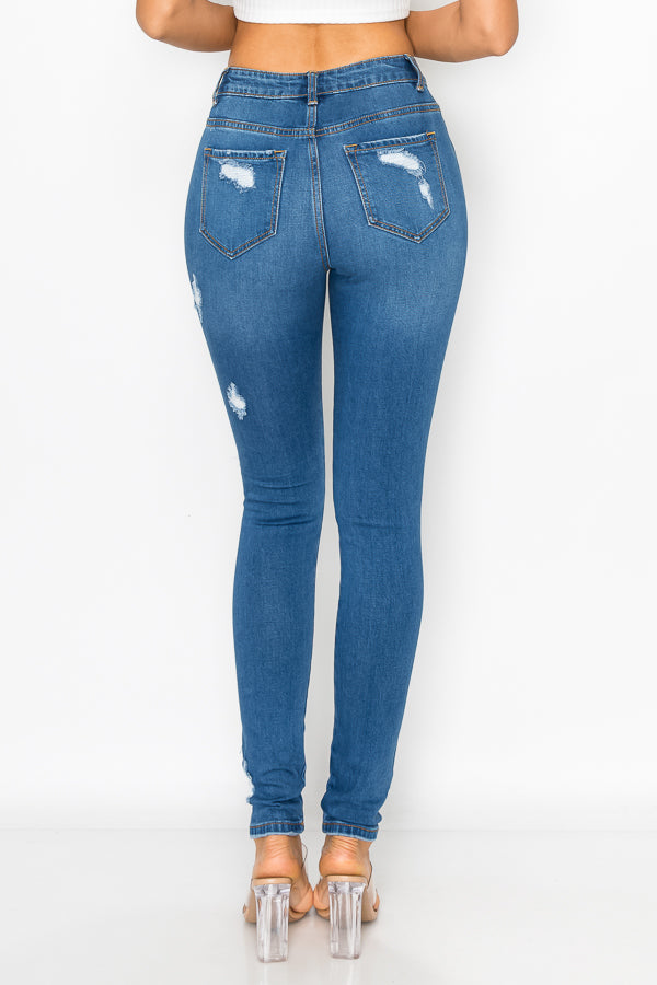 Melanie - High Rise Front & Rear Destructed Skinny