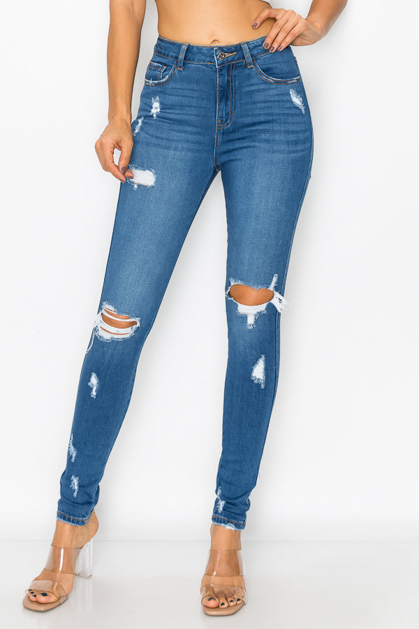 Melanie - High Rise Front & Rear Destructed Skinny