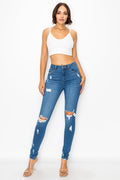 Melanie - High Rise Front & Rear Destructed Skinny