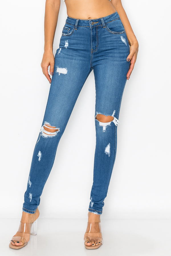 Melanie - High Rise Front & Rear Destructed Skinny