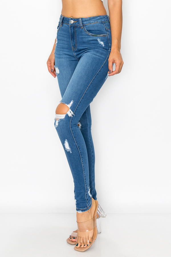 Melanie - High Rise Front & Rear Destructed Skinny