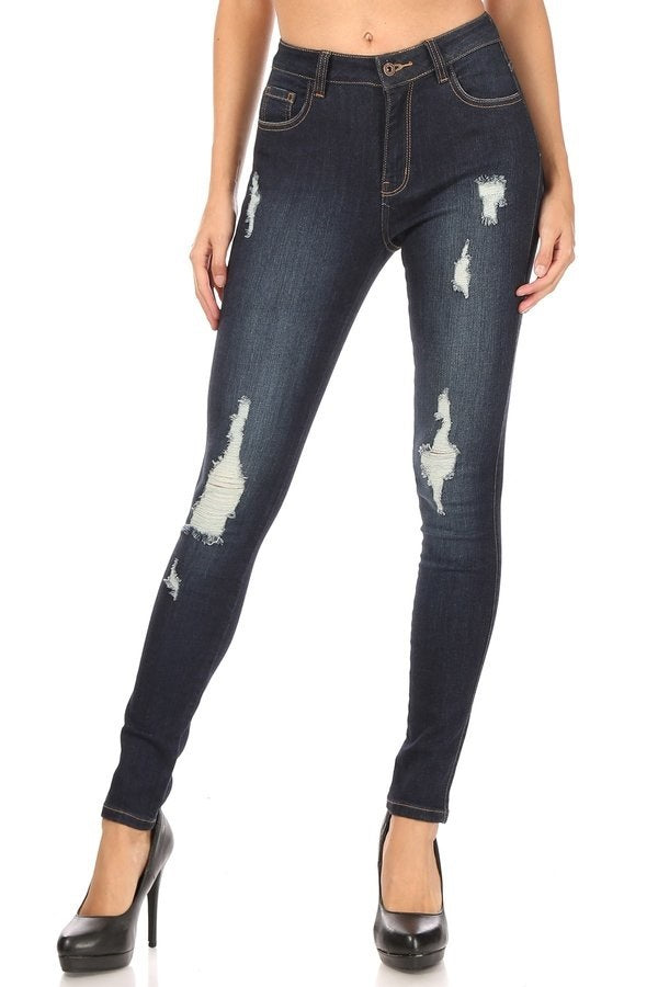 Katie - High Rise Destructed Skinny