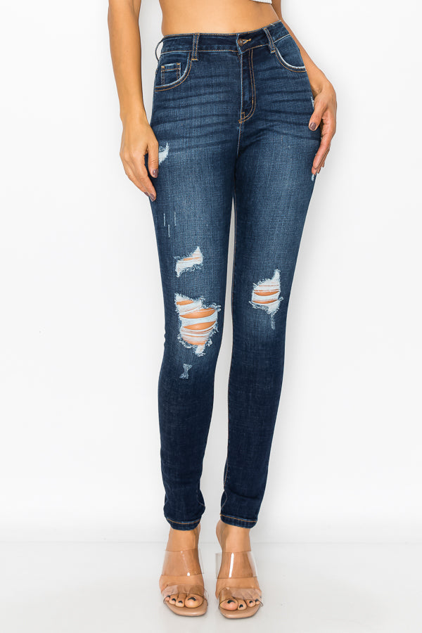 Zoey - High Rise Destructed Skinny
