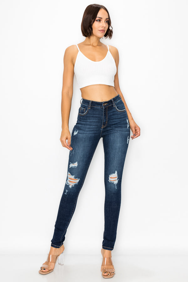 Zoey - High Rise Destructed Skinny