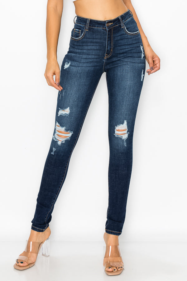 Zoey - High Rise Destructed Skinny