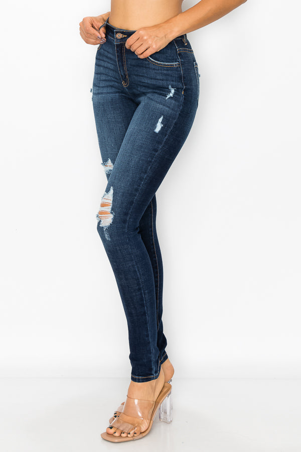 Zoey - High Rise Destructed Skinny
