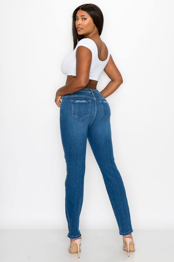 Crystal - High Rise Destructed Premium Relaxed Jeans