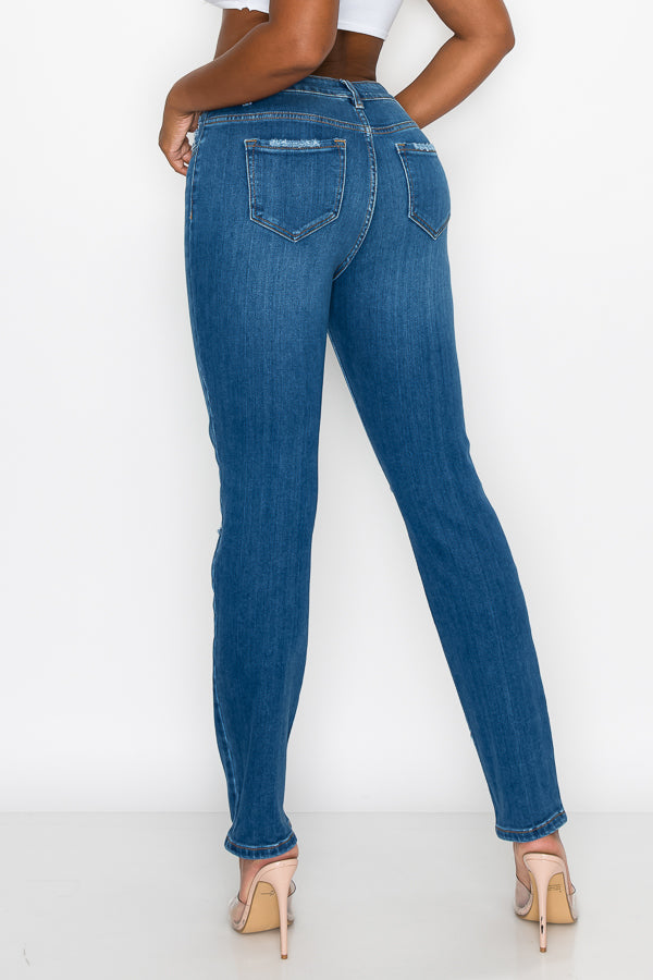 Crystal - High Rise Destructed Premium Relaxed Jeans