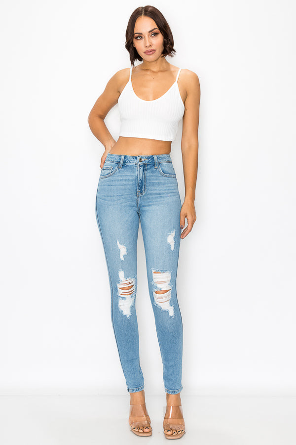Abby - High Rise Destructed Skinny