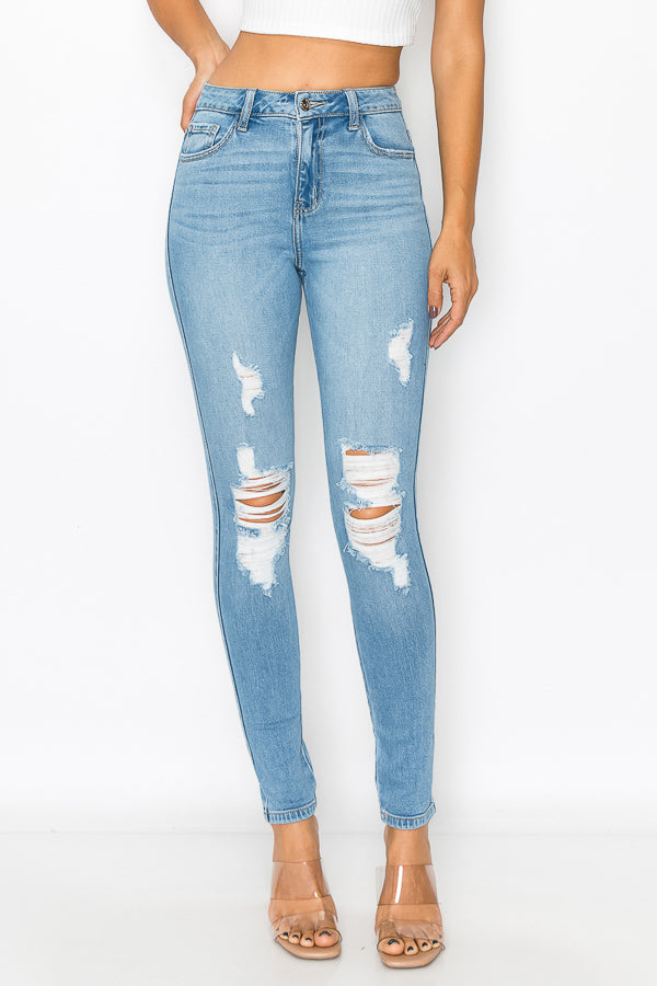 Abby - High Rise Destructed Skinny