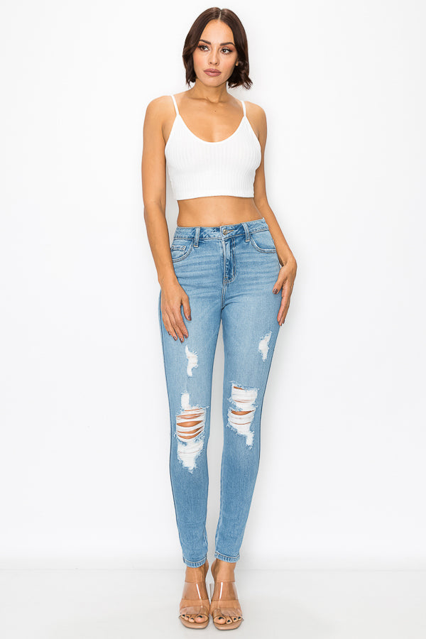 Abby - High Rise Destructed Skinny